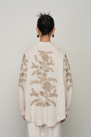 Kadın Sırt ve Kol İşlemeli Bohem Oversize Kimono