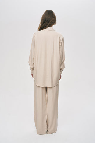 Kadın Oriental Kuş Ve Çiçek Boncuk İşlemeli Oversize Gömlek