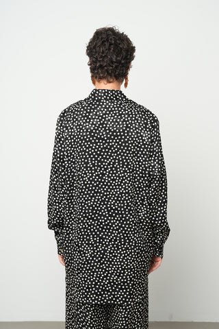 Kadın Puantiye Desenli Oversize Kesim Gömlek