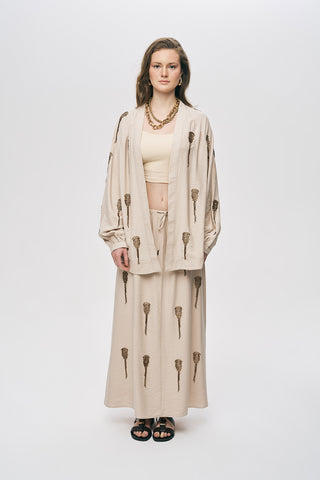 Kadın El İşçiliği Boncuk İşlemeli Oversize Kimono