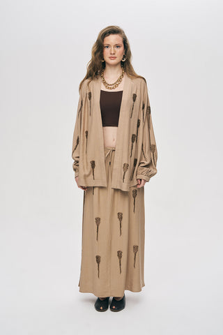 Kadın El İşçiliği Boncuk İşlemeli Oversize Kimono