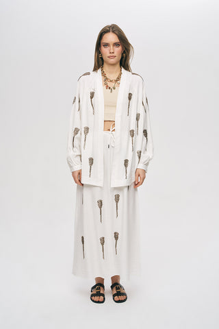 Kadın El İşçiliği Boncuk İşlemeli Oversize Kimono