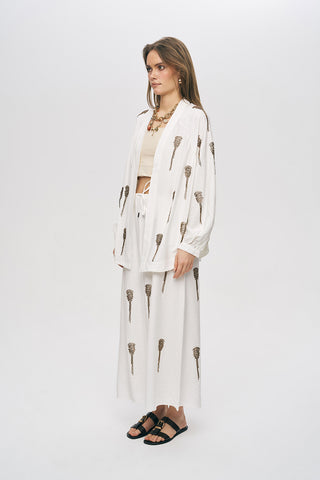 Kadın El İşçiliği Boncuk İşlemeli Oversize Kimono