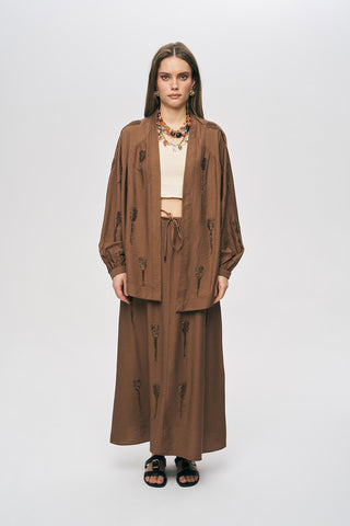 Kadın El İşçiliği Boncuk İşlemeli Oversize Kimono