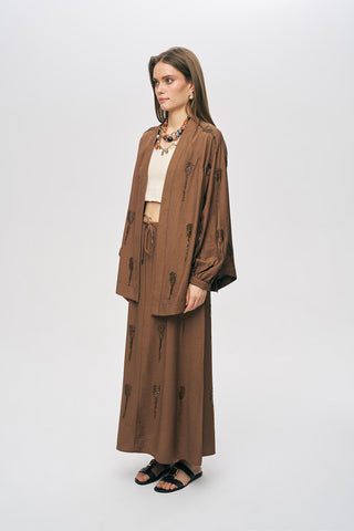 Kadın El İşçiliği Boncuk İşlemeli Oversize Kimono