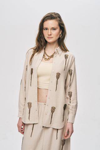 Kadın El İşçiliği Boncuk İşlemeli Gömlek