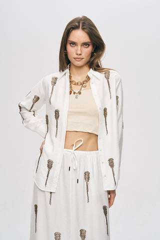 Kadın El İşçiliği Boncuk İşlemeli Gömlek