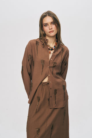 Kadın El İşçiliği Boncuk İşlemeli Gömlek