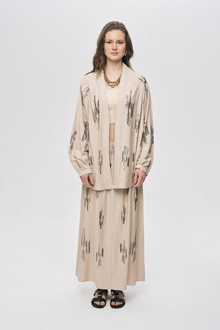 Kadın Glow Payet Ve Boncuk İşlemeli Oversize Viskon Kimono