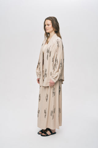 Kadın Glow Payet Ve Boncuk İşlemeli Oversize Viskon Kimono