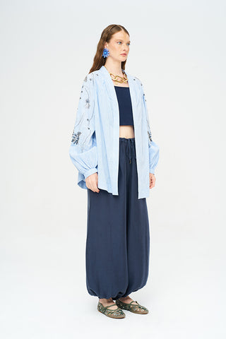 Kadın Yoğun Boncuk Işlemeli Oversize Kimono