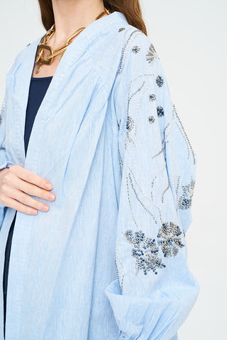 Kadın Yoğun Boncuk Işlemeli Oversize Kimono