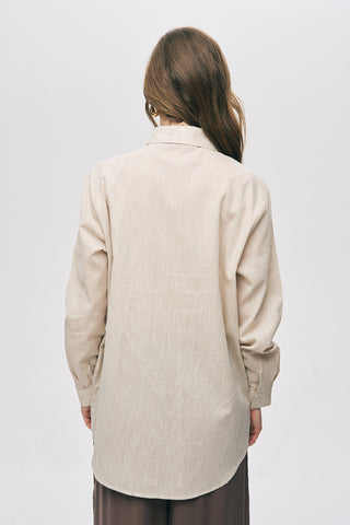 Kadın El İşçiliği Etnik Nakışlı ve Boncuklu Oversize Gömlek