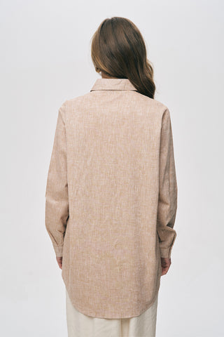 Kadın El İşçiliği Etnik Nakışlı ve Boncuklu Oversize Gömlek