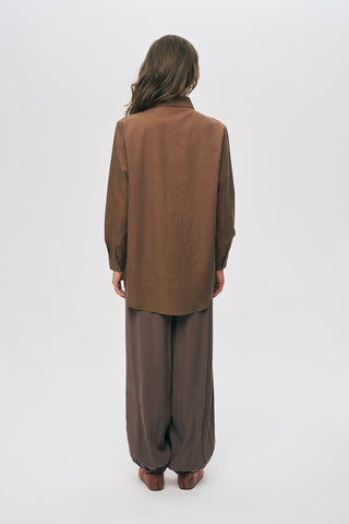 Kadın El İşçiliği Etnik Nakışlı ve Boncuklu Oversize Gömlek