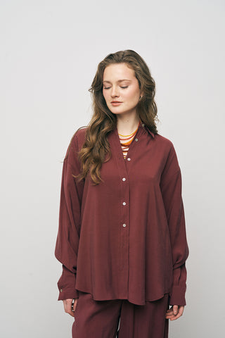 Kadın Basic Modal Uzun Kollu Klasik Gömlek