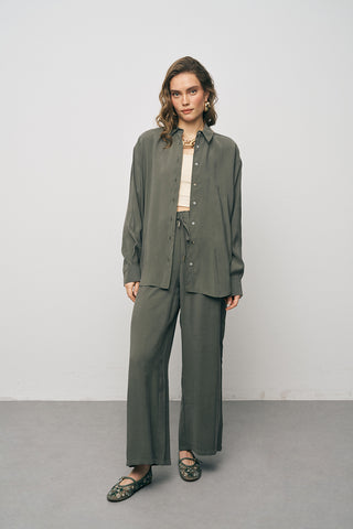 Kadın Basic Modal Uzun Kollu Klasik Gömlek