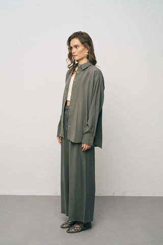 Kadın Basic Modal Uzun Kollu Klasik Gömlek