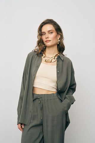 Kadın Basic Modal Uzun Kollu Klasik Gömlek