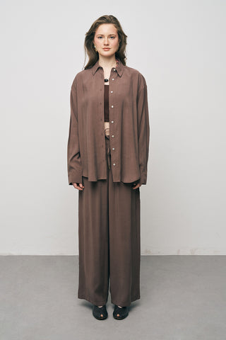 Kadın Basic Modal Uzun Kollu Klasik Gömlek