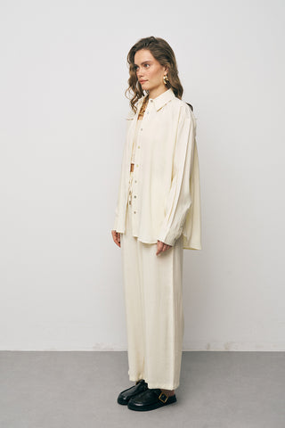 Kadın Basic Modal Uzun Kollu Klasik Gömlek