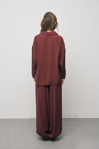 Kadın Basic Modal Düz Dökümlü Gömlek