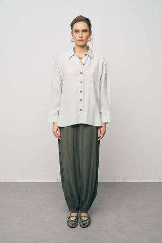 Kadın Basic Modal Düz Dökümlü Gömlek