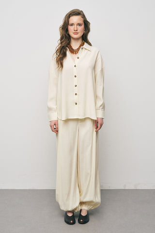 Kadın Basic Modal Düz Dökümlü Gömlek