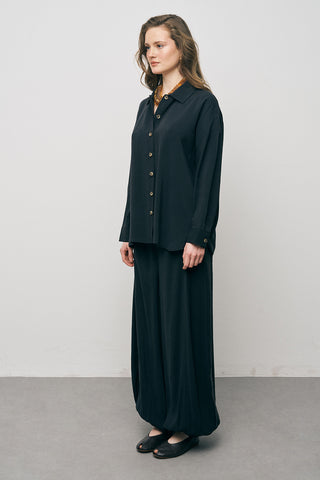 Kadın Basic Modal Düz Dökümlü Gömlek