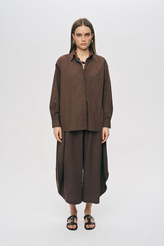 Kadın Tek Cepli Minimalist Düz Renk Gömlek