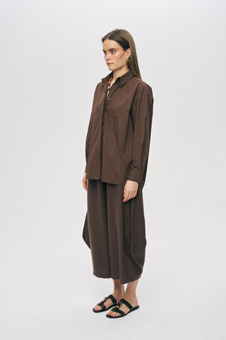 Kadın Tek Cepli Minimalist Düz Renk Gömlek