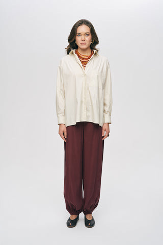 Kadın Tek Cepli Minimalist Düz Renk Gömlek