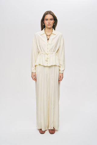 Kadın Modern Beli Bağcıklı Fermuarlı Düz Renk Viskon Ceket