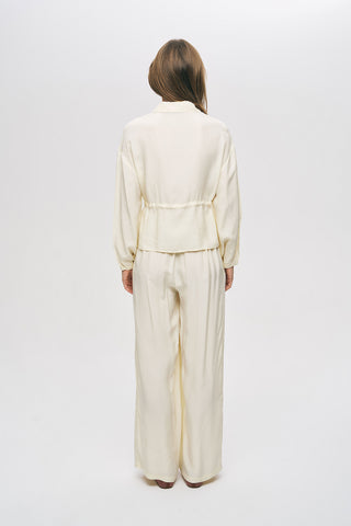 Kadın Modern Beli Bağcıklı Fermuarlı Düz Renk Viskon Ceket