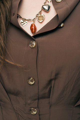 Kadın Modern Kruvaze Kesim Crop Viskon Gömlek