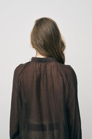 Kadın Hakim Yaka Düğme Detaylı Düz Renk Şifon Gömlek