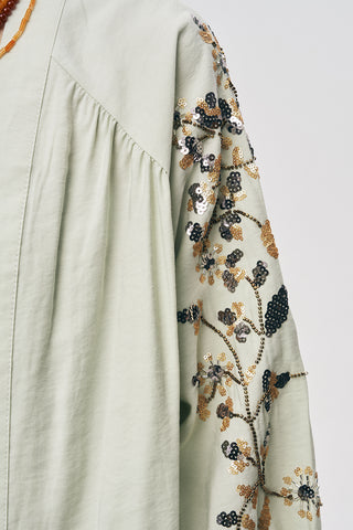 Kadın Zarif Işıltı Sırtı Payet ve Boncuk İşlemeli Oversize Kimono