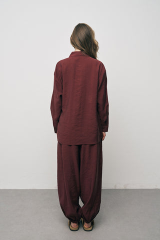 Kadın Lyocell Luxe Çift Kemer Aksesuarlı İpeksi Gömlek