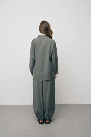 Kadın Lyocell Luxe Çift Kemer Aksesuarlı İpeksi Gömlek