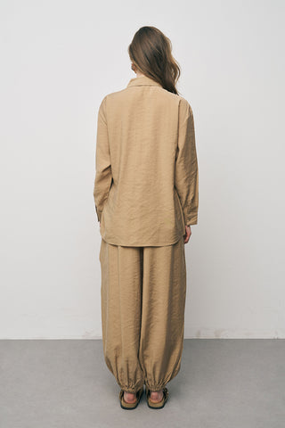 Kadın Lyocell Luxe Çift Kemer Aksesuarlı İpeksi Gömlek