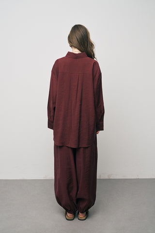 Kadın Lyocell Luxe İpeksi Düz Renk Basic Gömlek