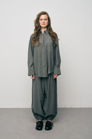 Kadın Lyocell Luxe İpeksi Düz Renk Basic Gömlek