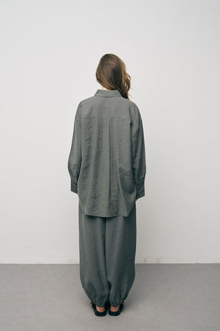 Kadın Lyocell Luxe İpeksi Düz Renk Basic Gömlek