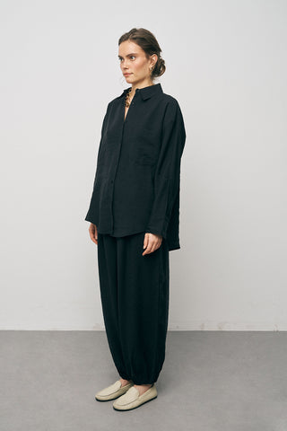 Kadın Lyocell Luxe İpeksi Düz Renk Basic Gömlek