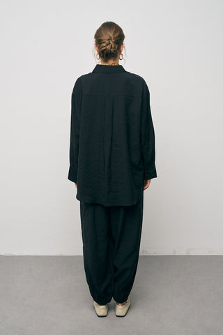 Kadın Lyocell Luxe İpeksi Düz Renk Basic Gömlek