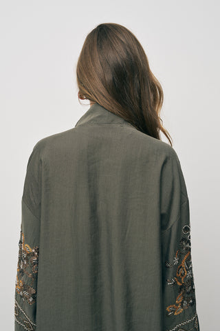 Kadın Etnik Işıltı Nakışlı ve Payet İşlemeli Lüks Liyosel Kimono