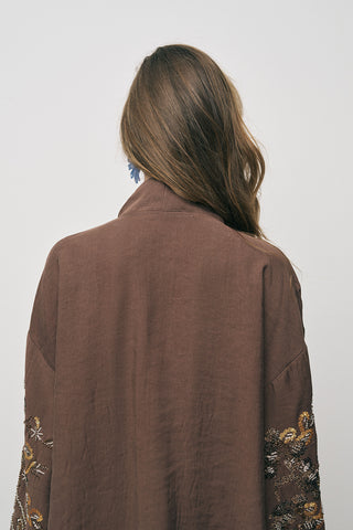 Kadın Etnik Işıltı Nakışlı ve Payet İşlemeli Lüks Liyosel Kimono