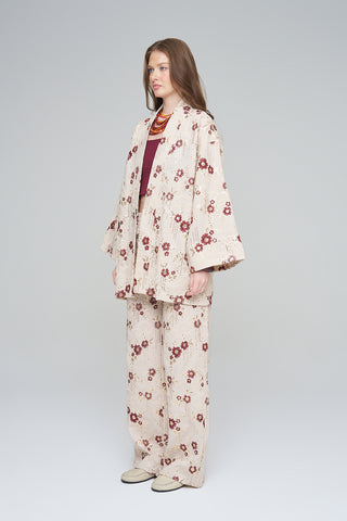 Kadın Etnik Çiçek Nakışlı Ve Payet İşlemeli Kimono