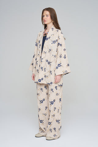 Kadın Etnik Çiçek Nakışlı Ve Payet İşlemeli Kimono