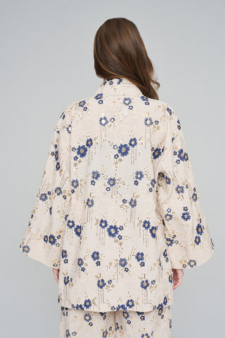 Kadın Etnik Çiçek Nakışlı Ve Payet İşlemeli Kimono